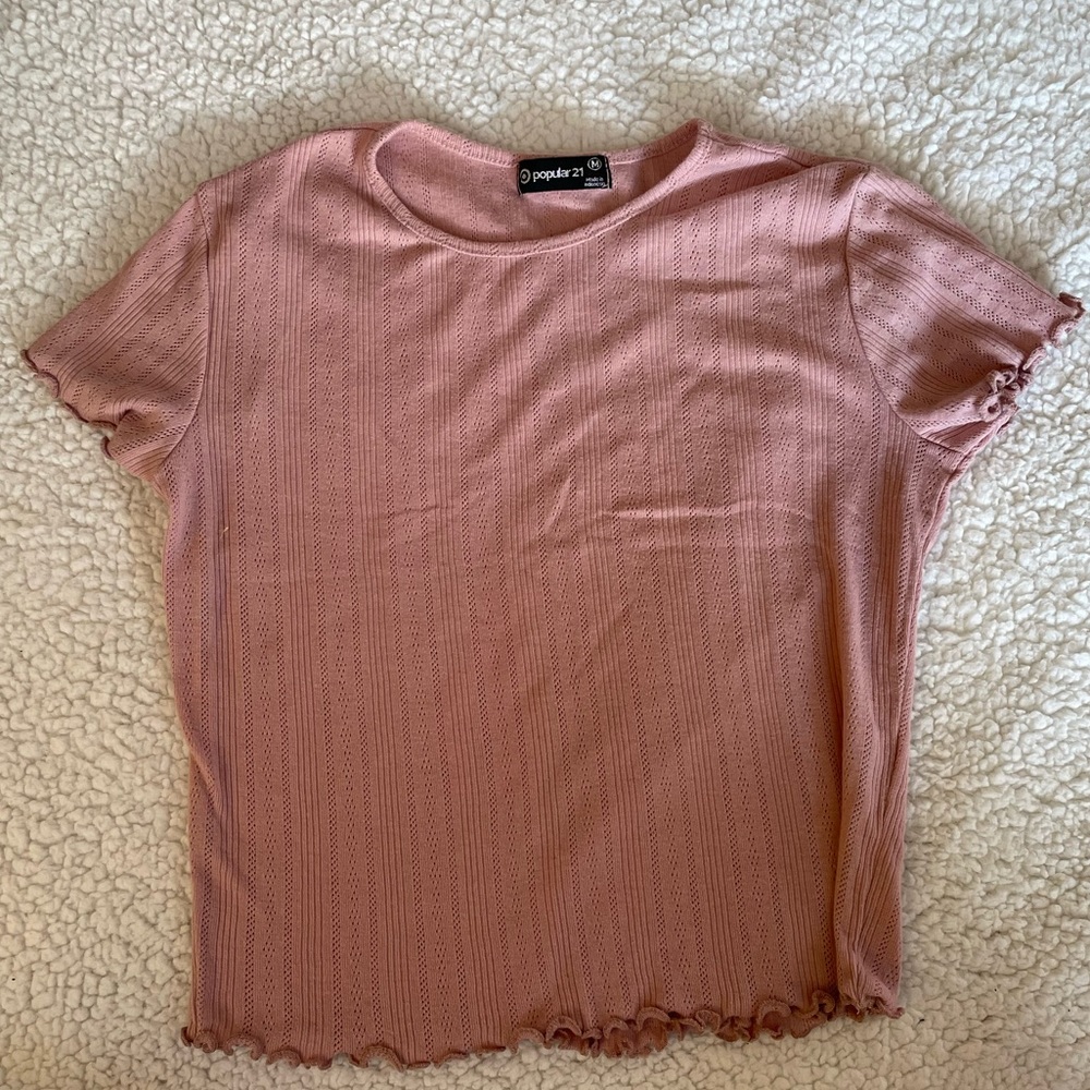 Coquette Knit Pink Baby Tee 💗
